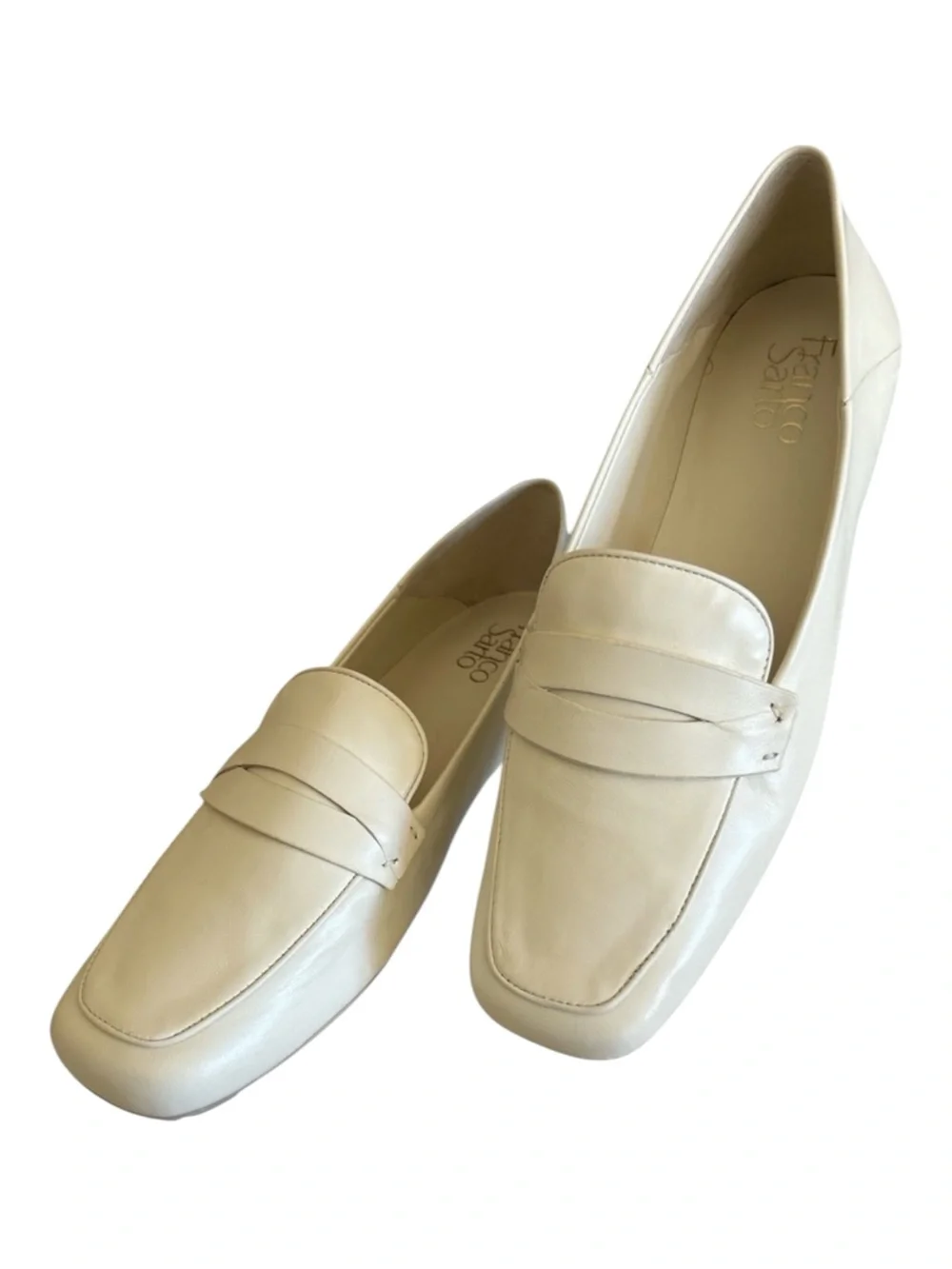 Franco Sarto Leather ZURY Penny Loafer Cream Women's Size 11M New Without Tags